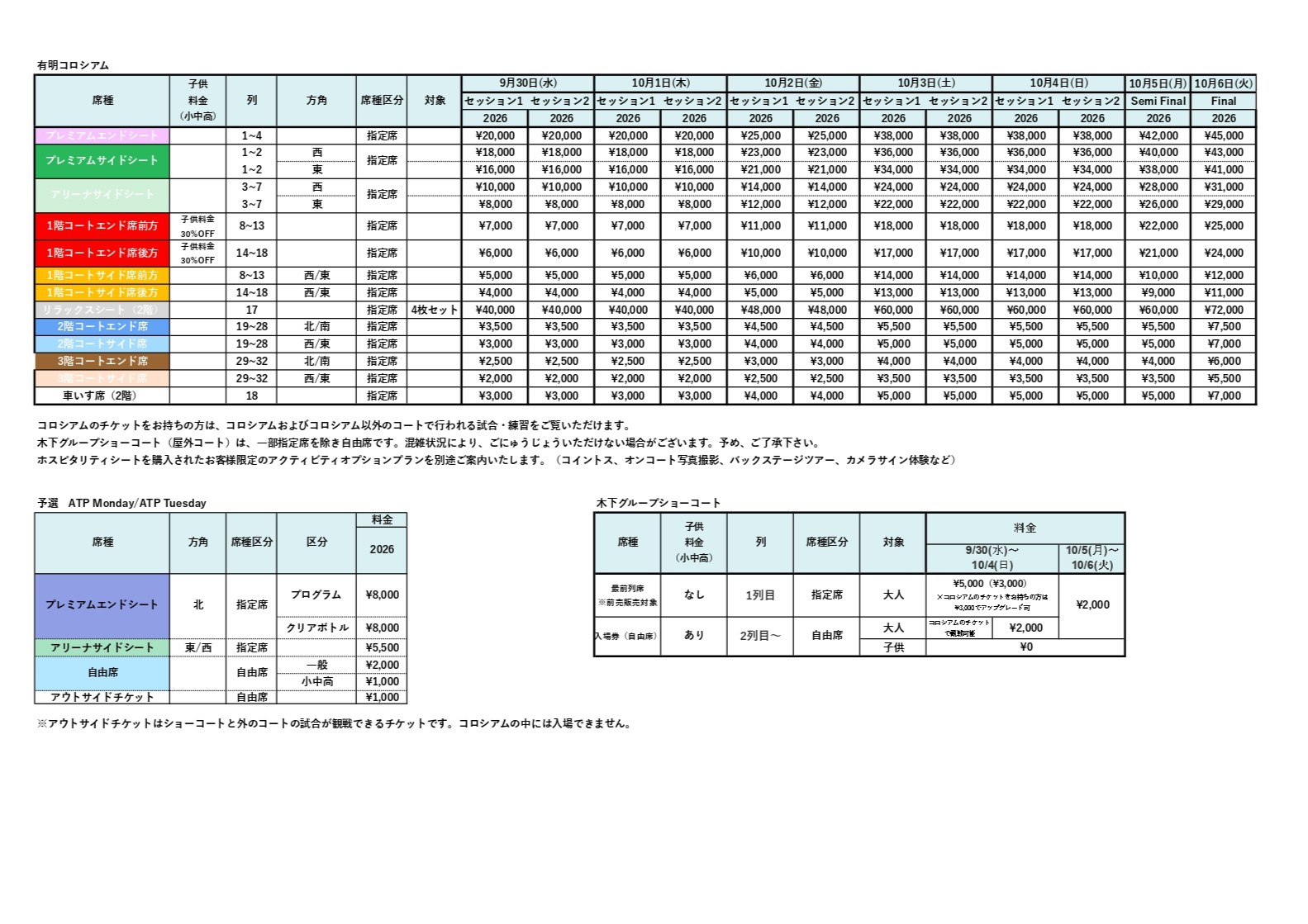 1日券 | 木下グループジャパンオープンテニスチャンピオンシップス 1日券 | 木下グループジャパンオープンテニスチャンピオンシップス